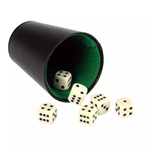 Zwarte dobbelsteenbeker met vilt