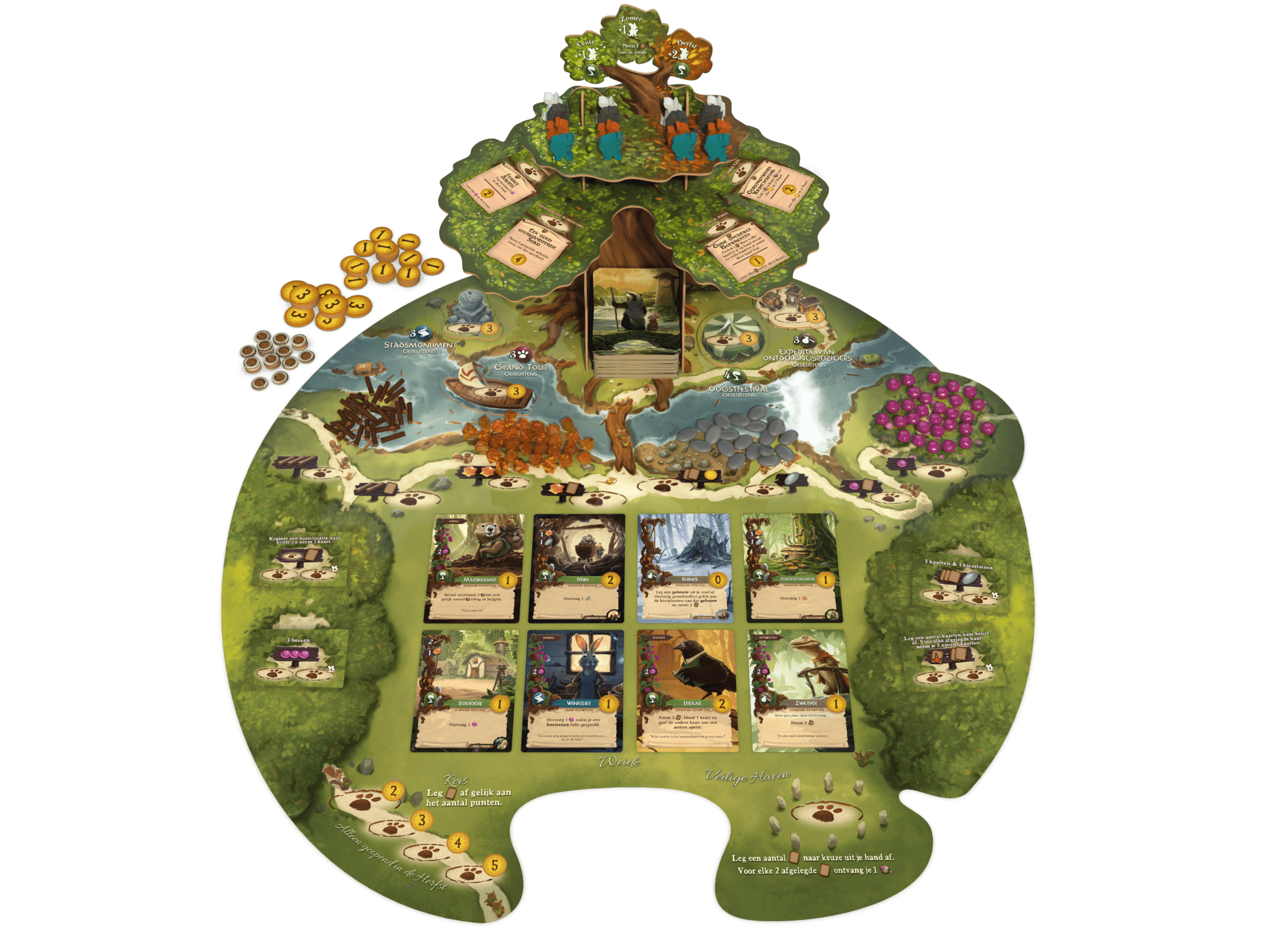 Everdell bordspel beginopstelling