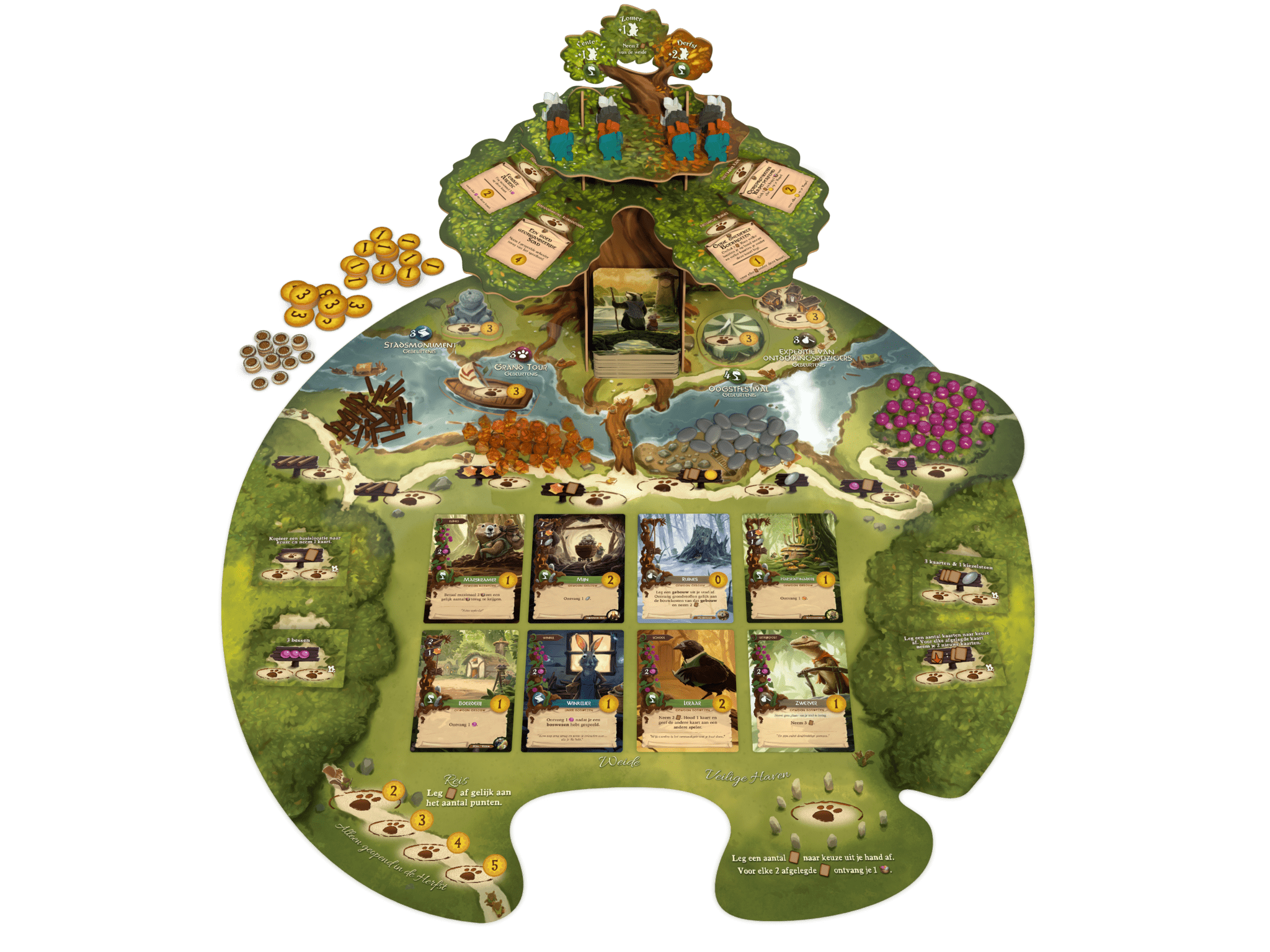 Everdell bordspel beginopstelling