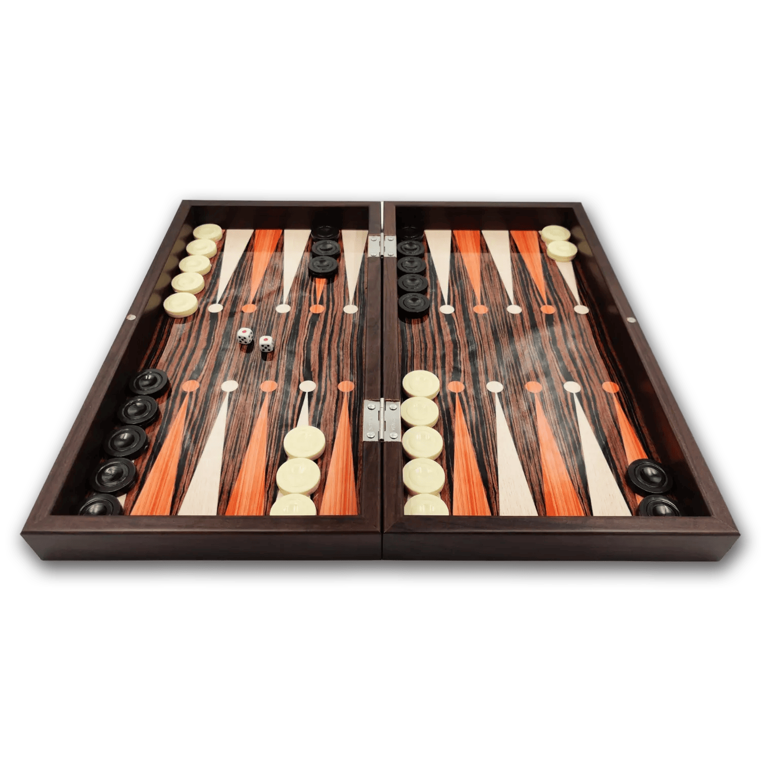 Backgammon Ebbenhouten bordspel - Maat L 38cm