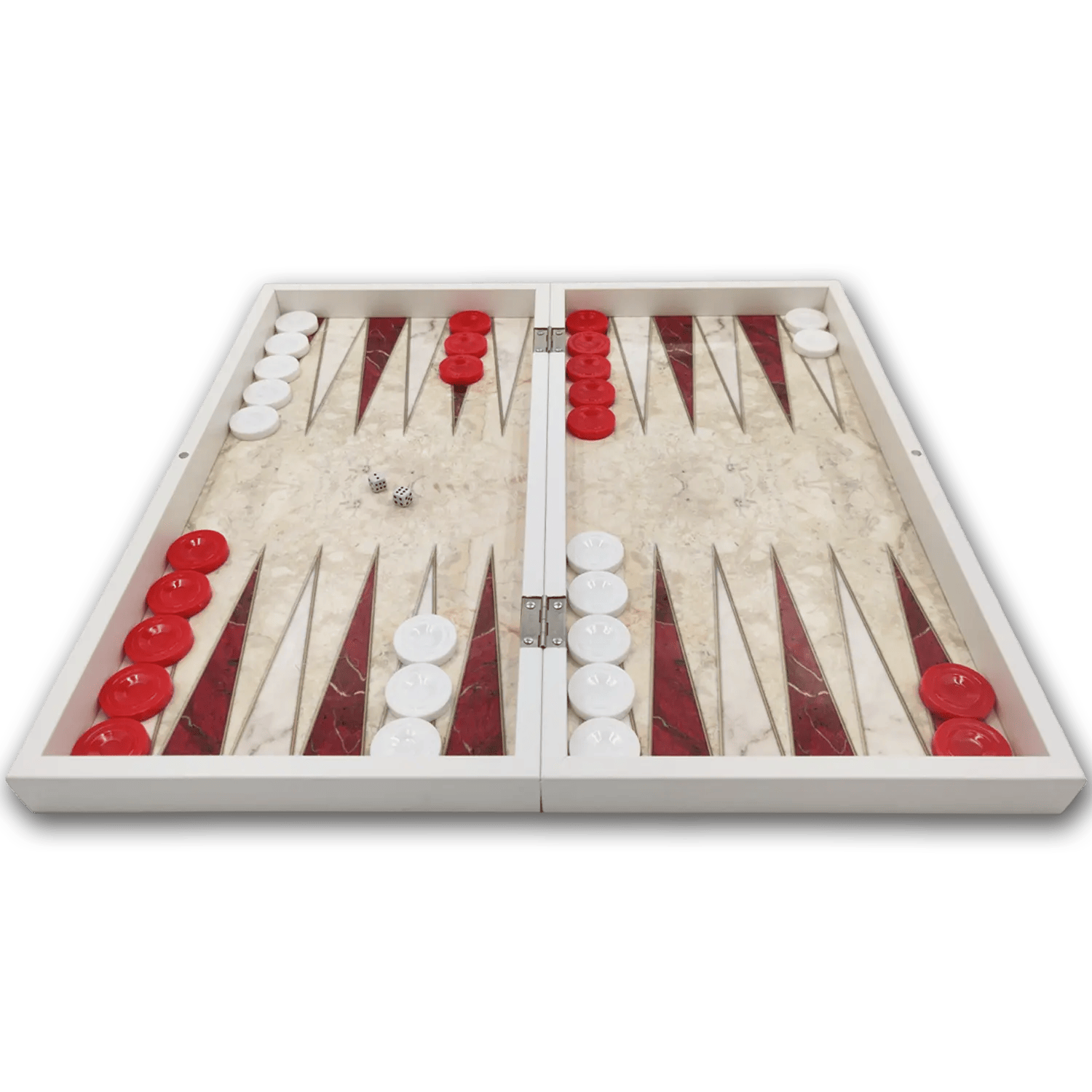 Backgammon rood/wit - Maat XXL 48cm