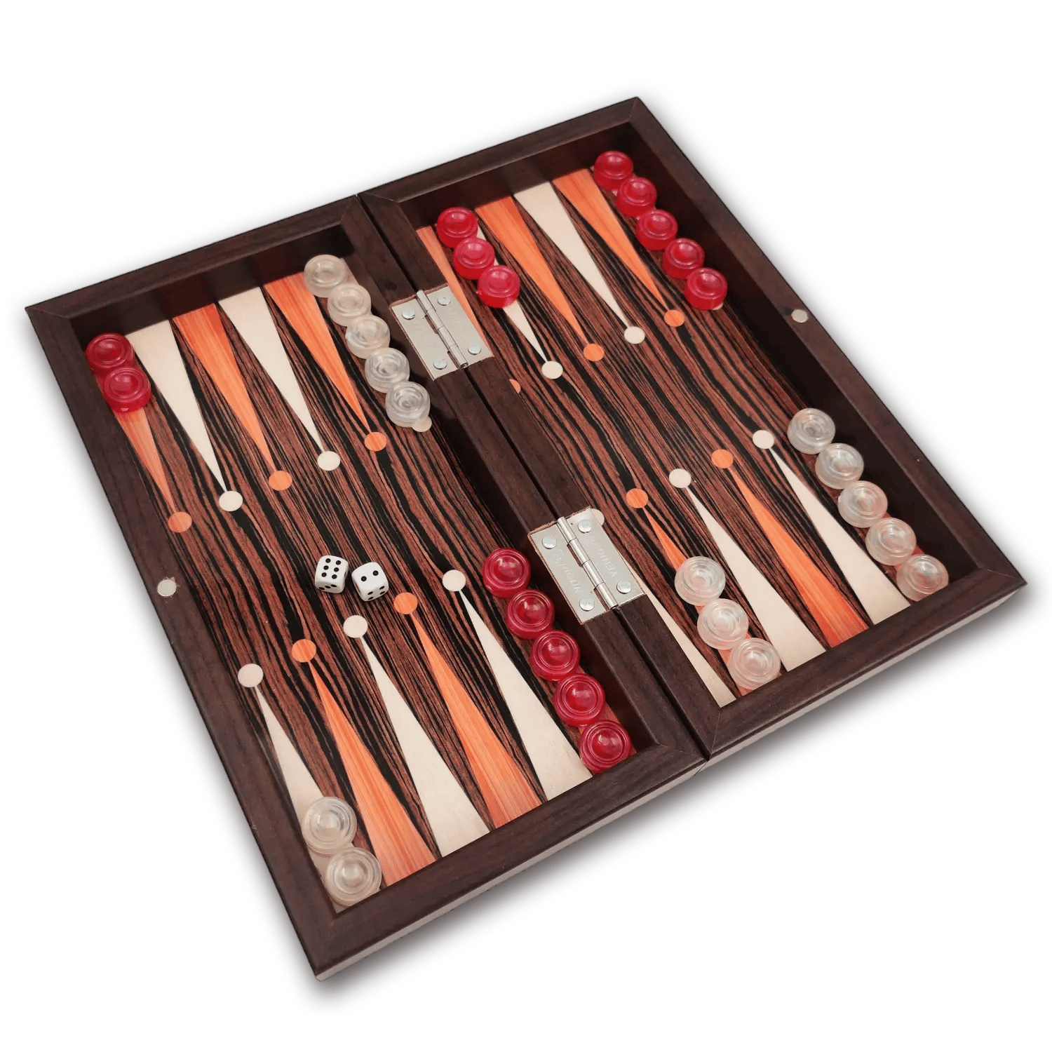 Backgammon Ebbenhouten bordspel - Maat S 25cm