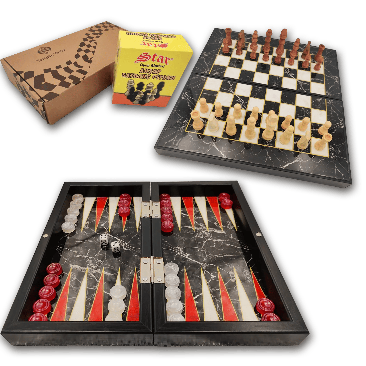 backgammon + schaken combi klein 